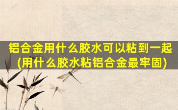 铝合金用什么胶水可以粘到一起(用什么胶水粘铝合金最牢固)