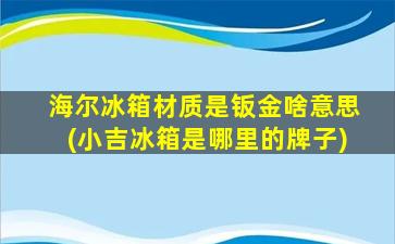 海尔冰箱材质是钣金啥意思(小吉冰箱是哪里的牌子)