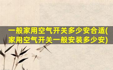 一般家用空气开关多少安合适(家用空气开关一般安装多少安)