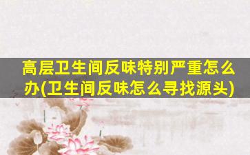 高层卫生间反味特别严重怎么办(卫生间反味怎么寻找源头)