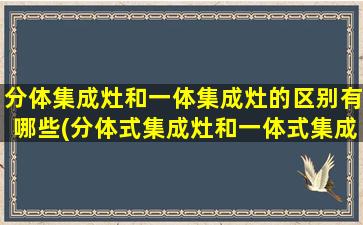 分体集成灶和一体集成灶的区别有哪些(分体式集成灶和一体式集成灶的区别)