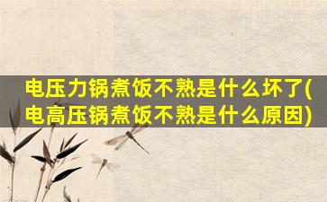 电压力锅煮饭不熟是什么坏了(电高压锅煮饭不熟是什么原因)