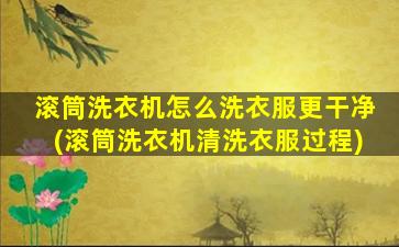 滚筒洗衣机怎么洗衣服更干净(滚筒洗衣机清洗衣服过程)