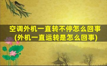 空调外机一直转不停怎么回事(外机一直运转是怎么回事)