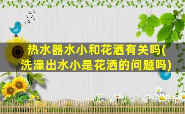 热水器水小和花洒有关吗(洗澡出水小是花洒的问题吗)