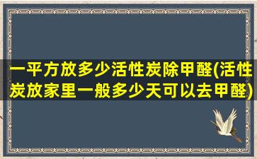 一平方放多少活性炭除甲醛(活性炭放家里一般多少天可以去甲醛)
