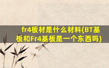 fr4板材是什么材料(BT基板和Fr4基板是一个东西吗)
