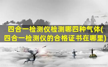 四合一检测仪检测哪四种气体(四合一检测仪的合格证书在哪里)