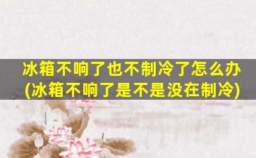 冰箱不响了也不制冷了怎么办(冰箱不响了是不是没在制冷)