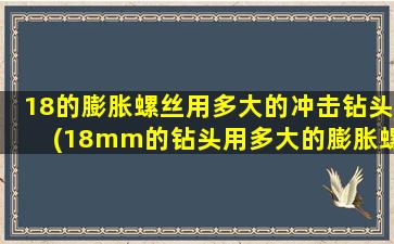 18的膨胀螺丝用多大的冲击钻头(18mm的钻头用多大的膨胀螺丝)