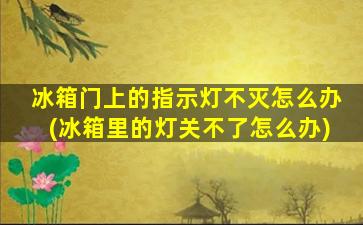 冰箱门上的指示灯不灭怎么办(冰箱里的灯关不了怎么办)