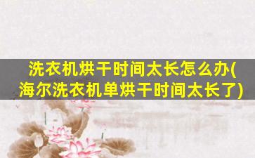 洗衣机烘干时间太长怎么办(海尔洗衣机单烘干时间太长了)