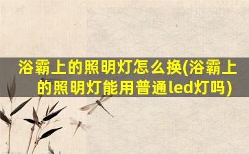 浴霸上的照明灯怎么换(浴霸上的照明灯能用普通led灯吗)