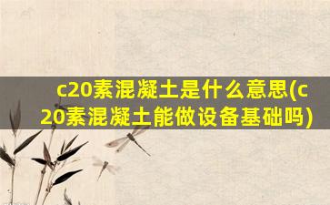 c20素混凝土是什么意思(c20素混凝土能做设备基础吗)