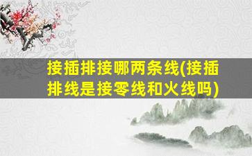 接插排接哪两条线(接插排线是接零线和火线吗)