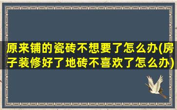 原来铺的瓷砖不想要了怎么办(房子装修好了地砖不喜欢了怎么办)