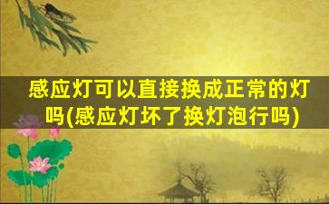 感应灯可以直接换成正常的灯吗(感应灯坏了换灯泡行吗)