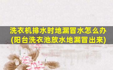 洗衣机排水时地漏冒水怎么办(阳台洗衣池放水地漏冒出来)