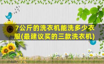 7公斤的洗衣机能洗多少衣服(最建议买的三款洗衣机)