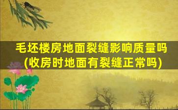毛坯楼房地面裂缝影响质量吗(收房时地面有裂缝正常吗)