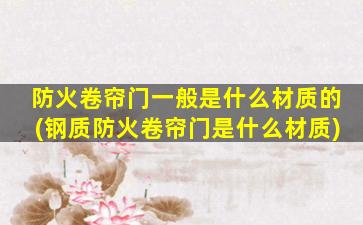 防火卷帘门一般是什么材质的(钢质防火卷帘门是什么材质)