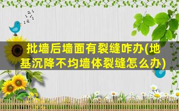 批墙后墙面有裂缝咋办(地基沉降不均墙体裂缝怎么办)