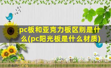 pc板和亚克力板区别是什么(pc阳光板是什么材质)