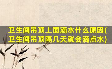 卫生间吊顶上面滴水什么原因(卫生间吊顶隔几天就会滴点水)