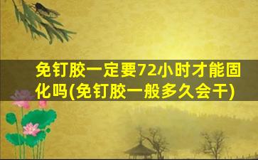 免钉胶一定要72小时才能固化吗(免钉胶一般多久会干)