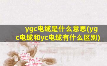 ygc电缆是什么意思(ygc电缆和yc电缆有什么区别)