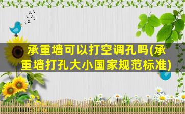 承重墙可以打空调孔吗(承重墙打孔大小国家规范标准)