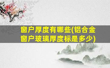 窗户厚度有哪些(铝合金窗户玻璃厚度标是多少)