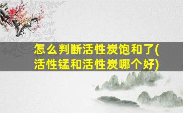 怎么判断活性炭饱和了(活性锰和活性炭哪个好)