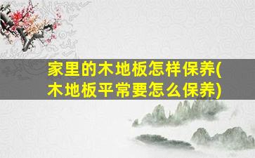 家里的木地板怎样保养(木地板平常要怎么保养)