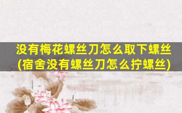 没有梅花螺丝刀怎么取下螺丝(宿舍没有螺丝刀怎么拧螺丝)