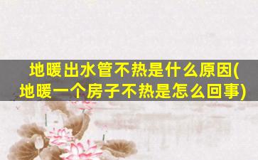 地暖出水管不热是什么原因(地暖一个房子不热是怎么回事)