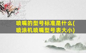 喷嘴的型号标准是什么(喷涂机喷嘴型号表大小)