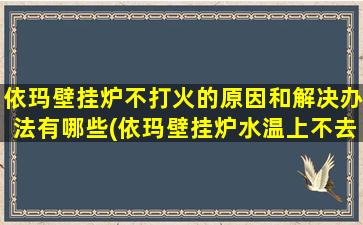 依玛壁挂炉不打火的原因和解决办法有哪些(依玛壁挂炉水温上不去)