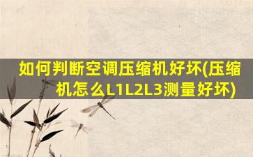 如何判断空调压缩机好坏(压缩机怎么L1L2L3测量好坏)