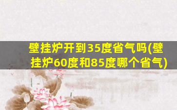 壁挂炉开到35度省气吗(壁挂炉60度和85度哪个省气)