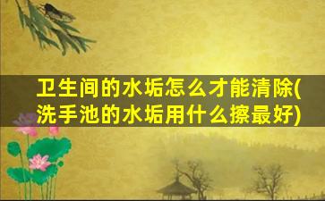 卫生间的水垢怎么才能清除(洗手池的水垢用什么擦最好)