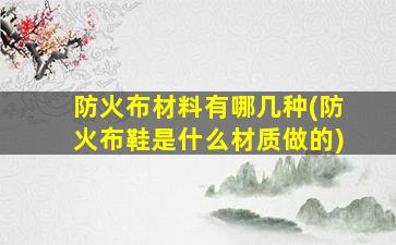 防火布材料有哪几种(防火布鞋是什么材质做的)