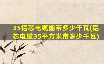 35铝芯电缆能带多少千瓦(铝芯电缆35平方米带多少千瓦)