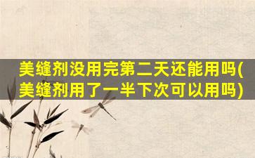 美缝剂没用完第二天还能用吗(美缝剂用了一半下次可以用吗)