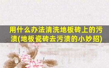用什么办法清洗地板砖上的污渍(地板瓷砖去污渍的小妙招)