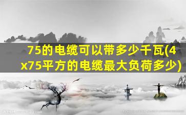 75的电缆可以带多少千瓦(4x75平方的电缆最大负荷多少)