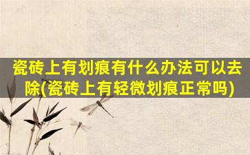 瓷砖上有划痕有什么办法可以去除(瓷砖上有轻微划痕正常吗)