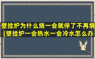 壁挂炉为什么烧一会就停了不再烧(壁挂炉一会热水一会冷水怎么办)