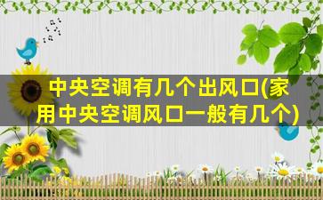 中央空调有几个出风口(家用中央空调风口一般有几个)