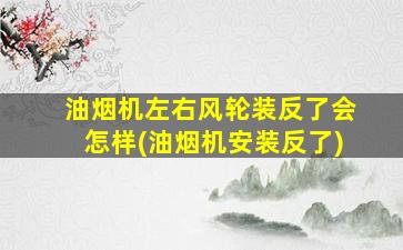 油烟机左右风轮装反了会怎样(油烟机安装反了)